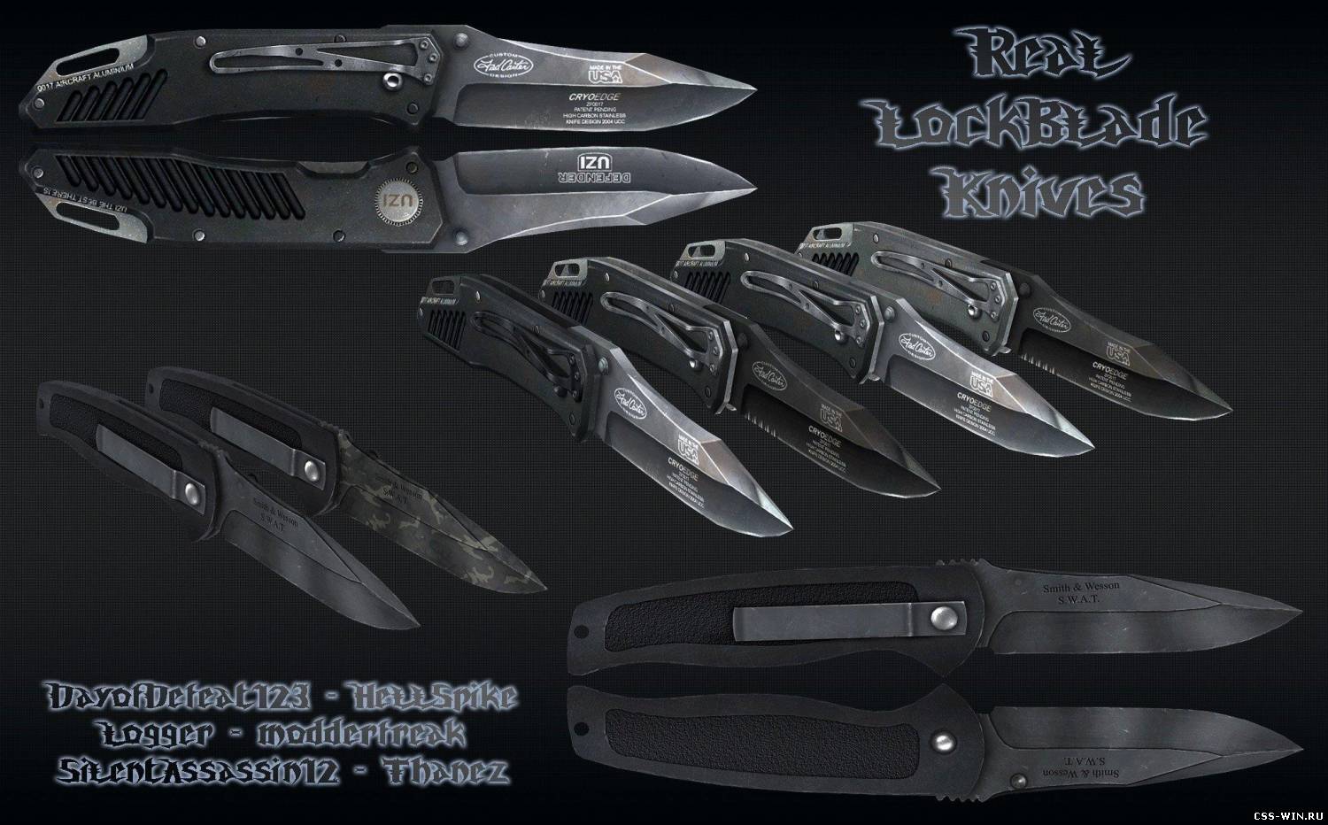 Пак ножей c сыдвижным лезвием (Real LockBlade Knives)